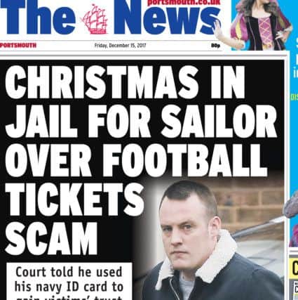 A disgraced sailor was jailed for selling fake Premier League tickets