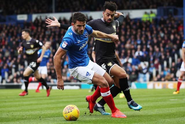 Gareth Evans impressed for Pompey against Bury. Picture: Joe Pepler