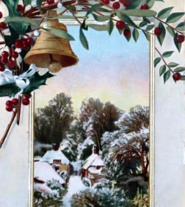 In full colour, this postcard Christmas card dates from 1910.