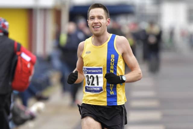 Bournemouth's Stuart Nicholas wins the marathon. Picture: Neil Marshall (171350-41)