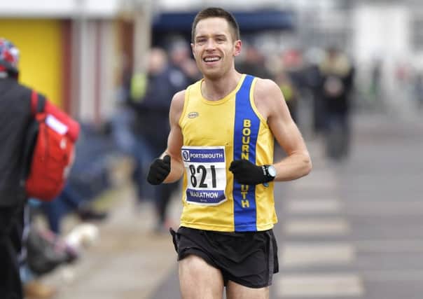 Bournemouth's Stuart Nicholas wins the marathon. Picture: Neil Marshall (171350-41)