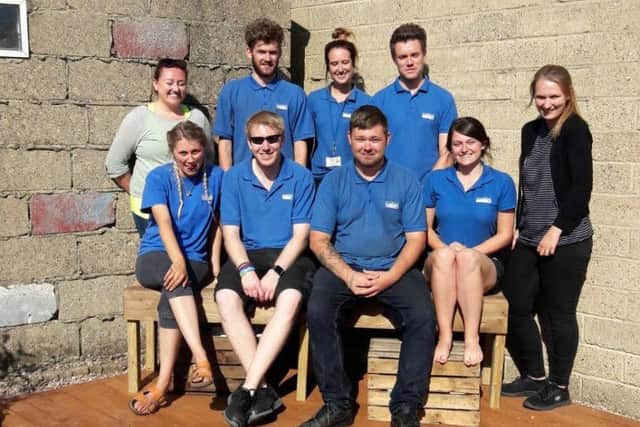 The Motiv8 team in their new decking area. Picture: Sally Burfoot / PMW