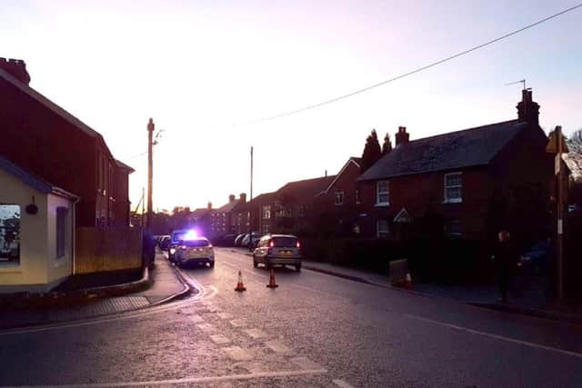 New Road, Swanmore was closed after the accident