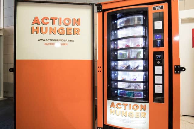 The Action Hunger vending machine in the Broadmarsh Centre in Nottingham. Picture: Aaron Chown/PA Wire