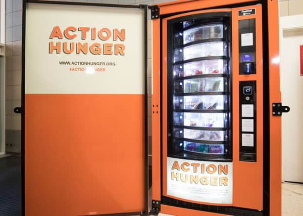 The Action Hunger vending machine in the Broadmarsh Centre in Nottingham. Picture: Aaron Chown/PA Wire
