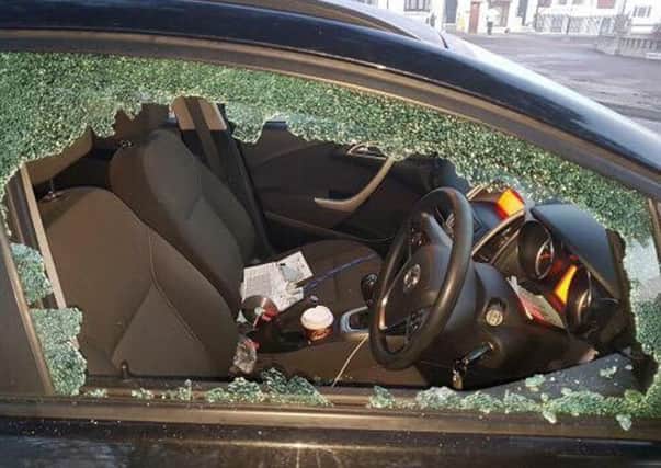 One of the vandalised cars in Avenue de Caen, Southsea     Picture: Bronte Shothard.