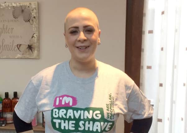 Katie Parsons after the head shave