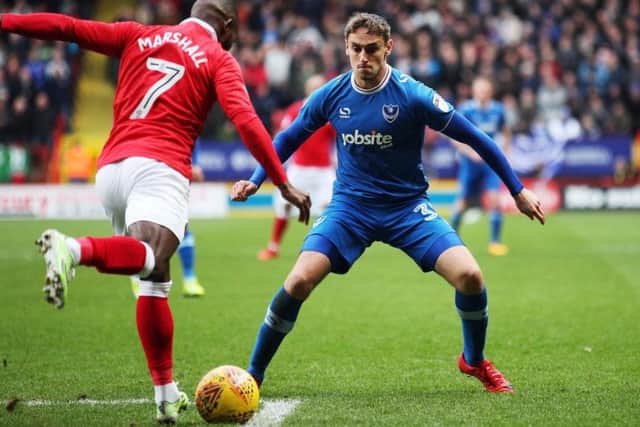 Brandon Haunstrup in action against Charlton. Picture: Joe Pepler