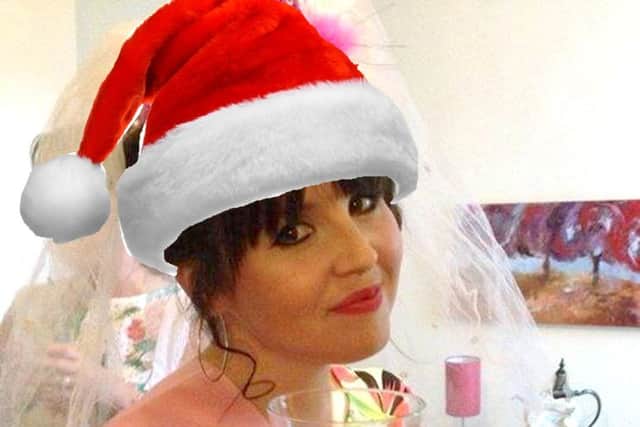 Where did she get that hat? Cheryl's organised and ready to party.