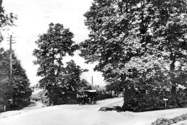Looking north-west along Hulbert Road, Bedhampton. Park Lane is on the right, Scratchface Lane on the left.