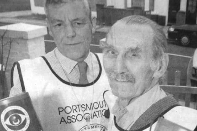Len McDonald, left, and Richard Cook from the Portsmouth Association for the Blind in official collection gear