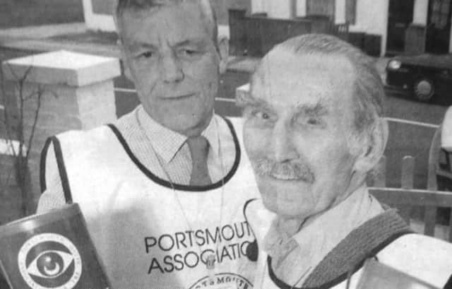 Len McDonald, left, and Richard Cook from the Portsmouth Association for the Blind in official collection gear