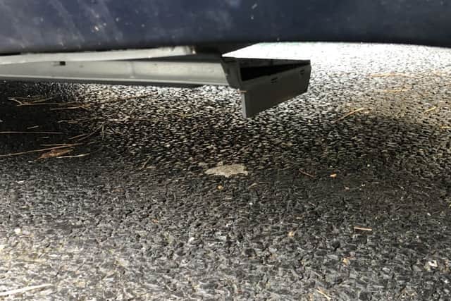 Damage to a car's chassis