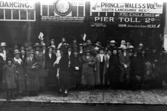 Visitors from the Isle of Wight at Clarence Pier, Southsea, 1924.