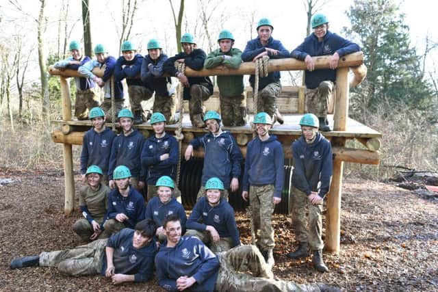 Seaford College students testing the new assault course at Queen Elizabeth Country Park