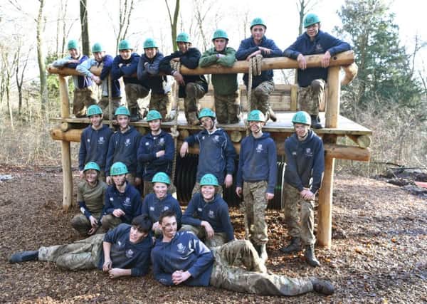 Seaford College students testing the new assault course at Queen Elizabeth Country Park