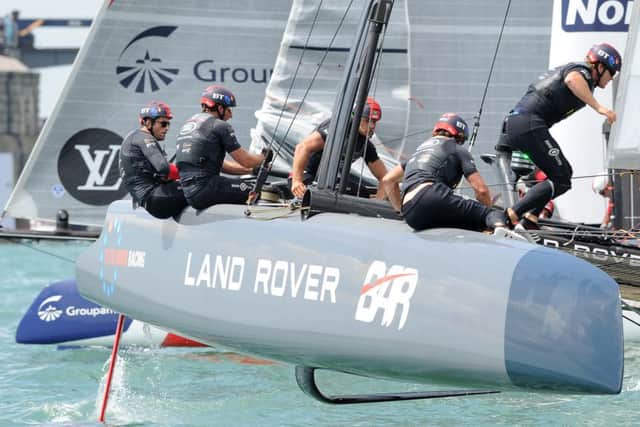 The Land Rover BAR team in action in 2016