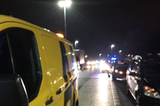 Delays on the M275. Picture: @HantsPolRoads