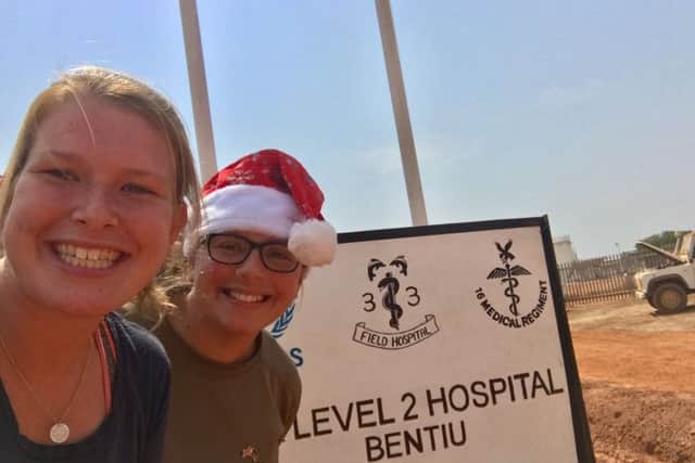 Medics at the UK role 2 hospital in Bentiu, South Sudan, get into the Christmas spirit. Picture by Capt Bex Heaton
