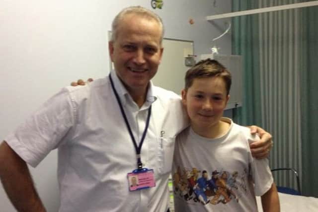 Billy with Dr Owen Miller in 2012