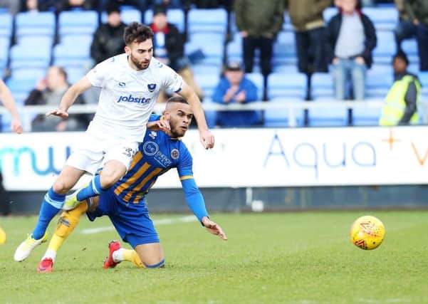 Pompey were defeated 2-0 in their League One match at Shrewsbury Town. Picture: Joe Pepler/Digital South.