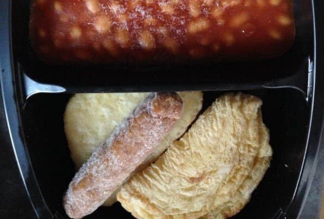 This is what police say detainees can expect to eat this Christmas. Credit: Hants Response Cops on Twitter