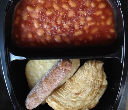 This is what police say detainees can expect to eat this Christmas. Credit: Hants Response Cops on Twitter