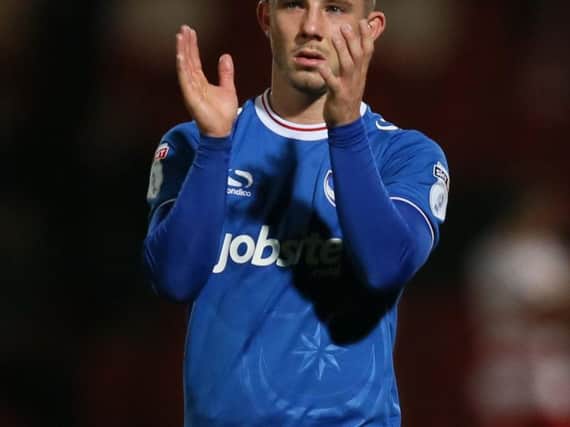 Conor Chaplin returns to the Pompey side today.