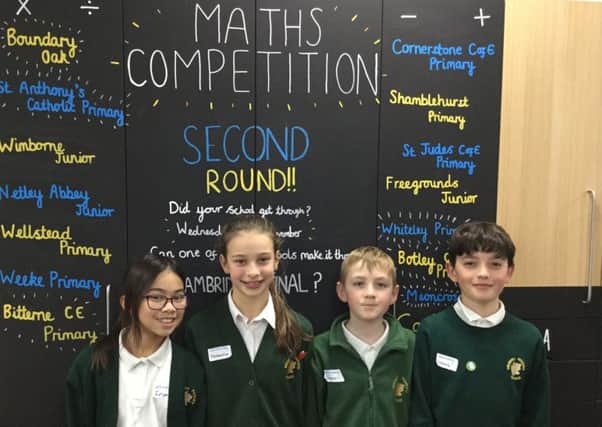 Enya Chui, Isabelle Kemp, Daniel Mizen and Lucas Flanigan from Whiteley Primary School