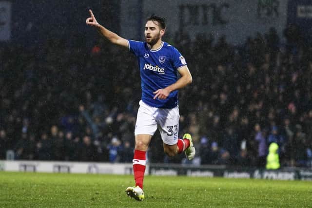 Ben Close celebrates his goal against AFC Wimbledon. Picture: Joe Pepler