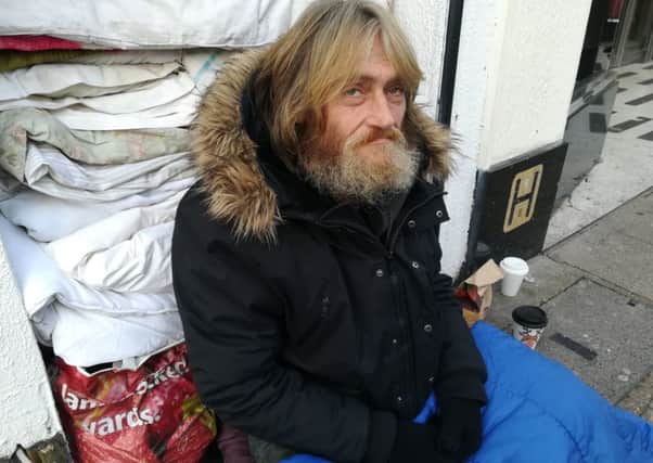 Roy Ransom, who is homeless and was targeted by two women who urinated on him and set fire to his bedding

Picture: Kieran Davey
