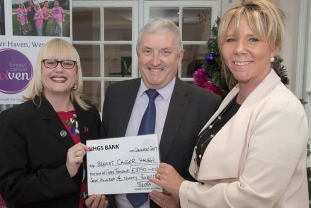 Hampshire Hackers Golf Society donated money to The Haven, in Titchfield, which supports women with breast cancer