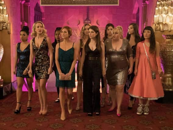 Chrissie Fit as Flo, Anna Camp as Aubrey, Ester Dean as Cynthia-Rose, Brittany Snow as Chloe, Kelley Jakle as Jessica, Anna Kendrick as Beca, Alexis Knapp as Stacie, Rebel Wilson as Fat Amy, Hailee Steinfeld as Emily and Hana Mae Lee as Lilly.