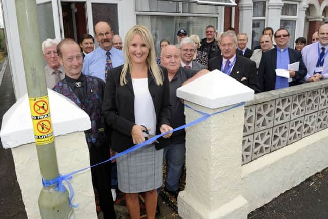 Gosport MP Caroline Dinenage opens the new Alabare home for veterans in Parham Road with help from residents in 2013