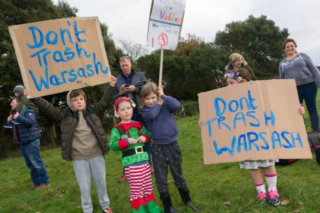 The Save Warsash group protesting against Fareham Borough Council's plans to build 800 homes in the area