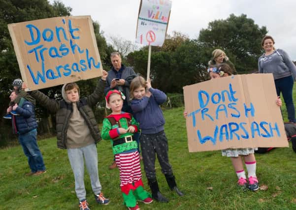 The Save Warsash group protesting against Fareham Borough Council's plans to build 800 homes in the area