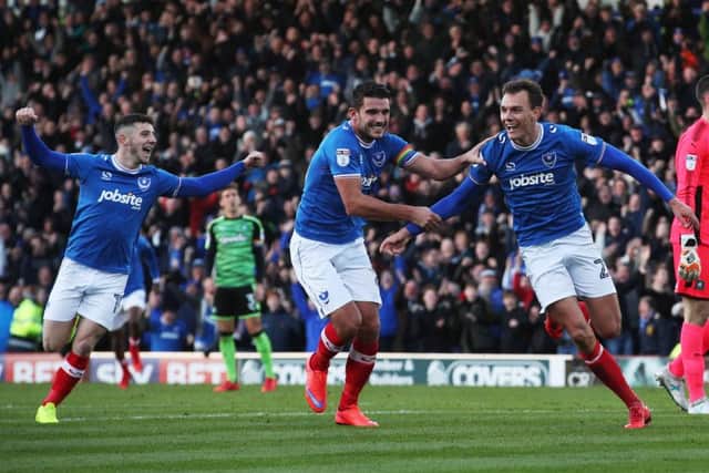 Conor Chaplin, Gareth Evans and Kal Naismith have all played in the number 10 role for Pompey this season. Picture: Joe Pepler