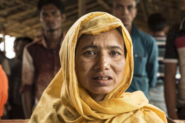 Fatema, 35, a Rohingya refugee from Burma who fled to the Kutupalong refugee camp in Bangladesh after her family escaped when the military started firing at people in her village. Photo: Press Association POLITICS_Rohingya_083576.JPG