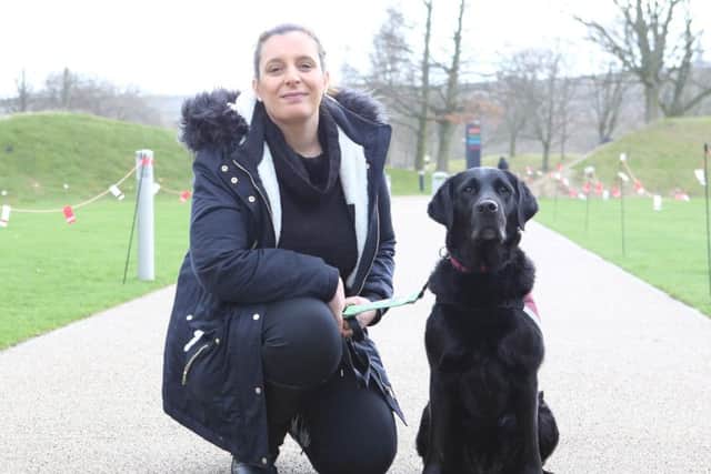 Lisa Baldock with her dog Inca