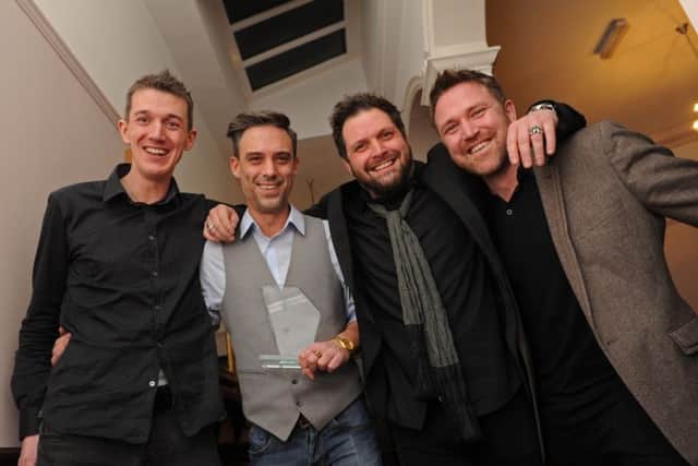The Monkey Love Stunt Team pick up their trophy for Best DJs at a previous awards night.  Picture by Ian Hargreaves(160041-13)