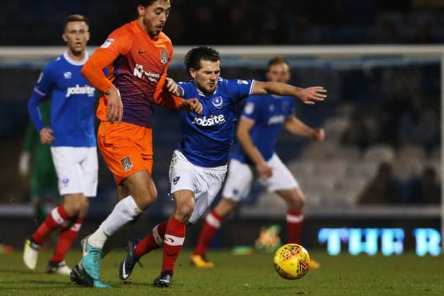 Matty Kennedy in action for Pompey against Northampton yesterday Picture: Joe Pepler
