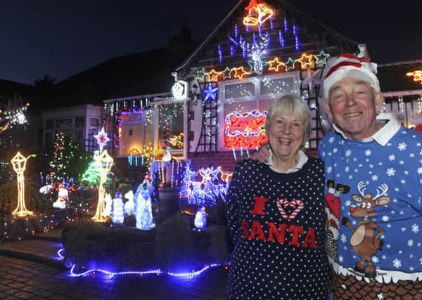 Bill and Barbara Wright with their Christmas lights