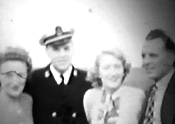 Ted, his wife, his wife's sister and Byron from the American veterans home movie footage