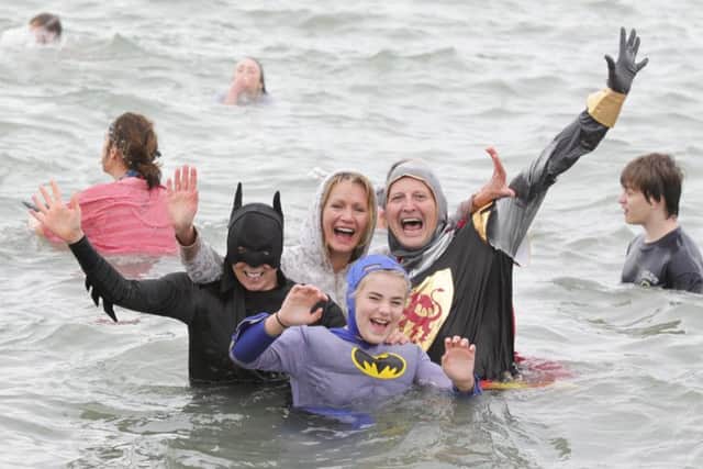 Julia Roiz De Sa, Elly Joyce, Dan Roiz de Sa and Alicia Cronk at the Gafirs swim last year . Picture: Habibur Rahman