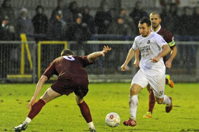 Matt Tubbs scored twice for the Hawks in their 3-0 victory over Bognor Picture: Ian Hargreaves