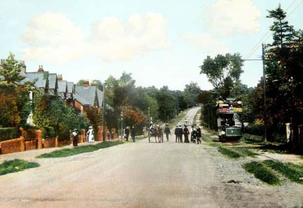 The Edwardian picture of London Road, Waterlooville, taken from near where the Sacred Heart Church is today.