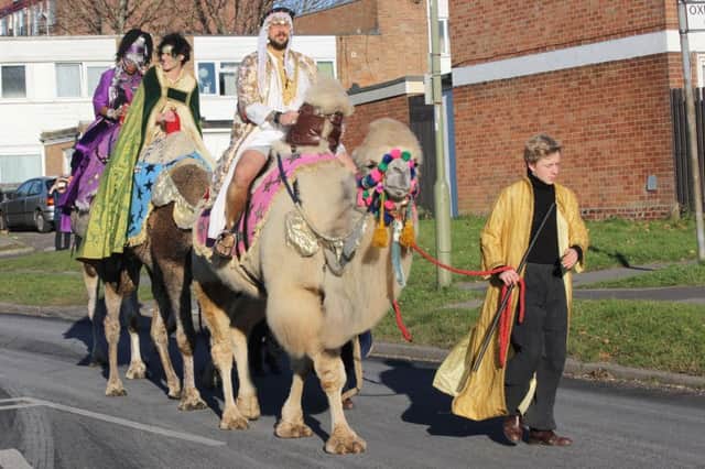 Real camels were used for the arrival of the three wise men in a Community Nativity Play in Leigh Park last year