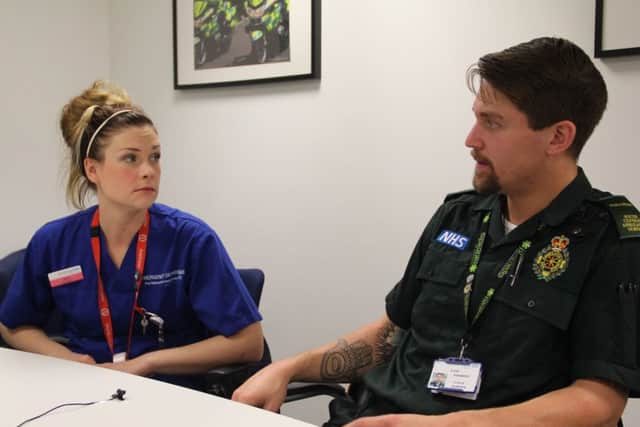 QA nurse Nikki McDonald and Scas paramedic Stian Mohrsen Picture: Scas