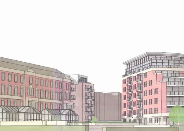 A computer generated imageI of the proposed eight-storey block adjacent to the Queens Hotel in Southsea. Picture: PLP Architects