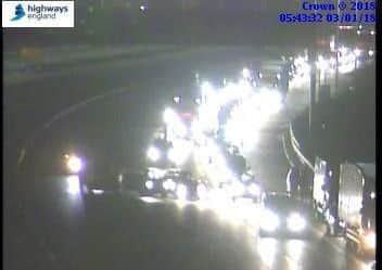 Highways England tweeted a picture of the incident site. Picture: Highways England/Twitter